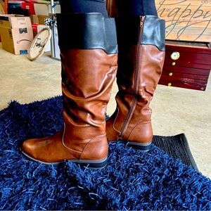 Beautiful Brown/Black Boots, size 10.5 NIB